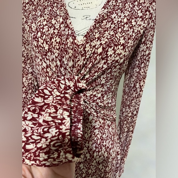 💎 MNG Short printed dress with knot detail SZ 8 EUC - Picture 5 of 6